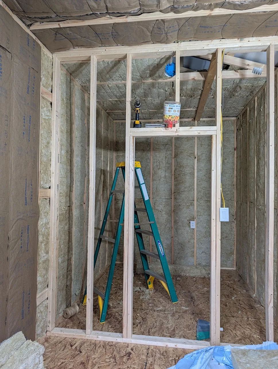 fiberglass insulation in the walls