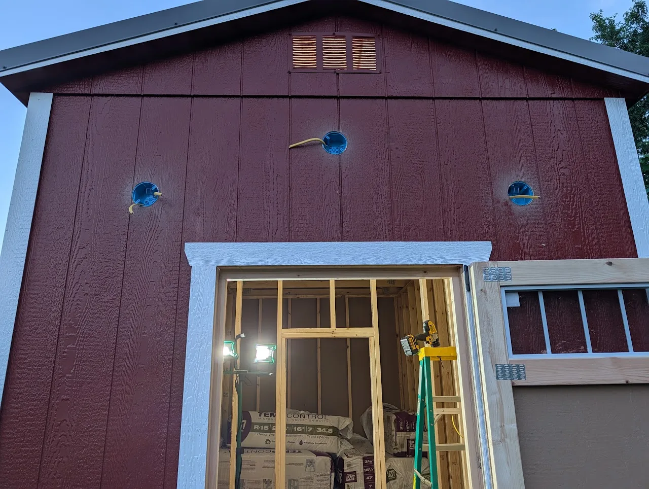 boxes installed for lights