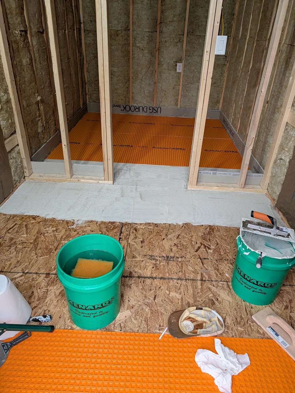 starting to put down the ditra