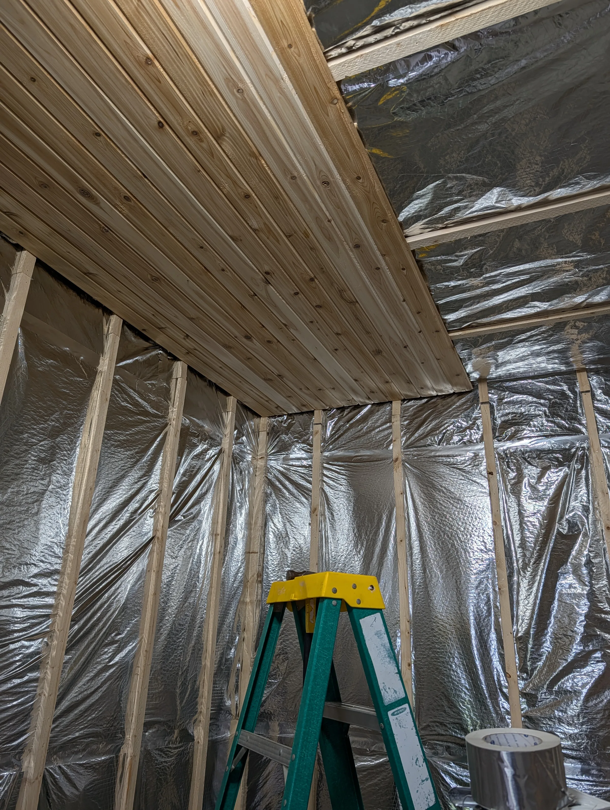 starting the cedar on the ceiling