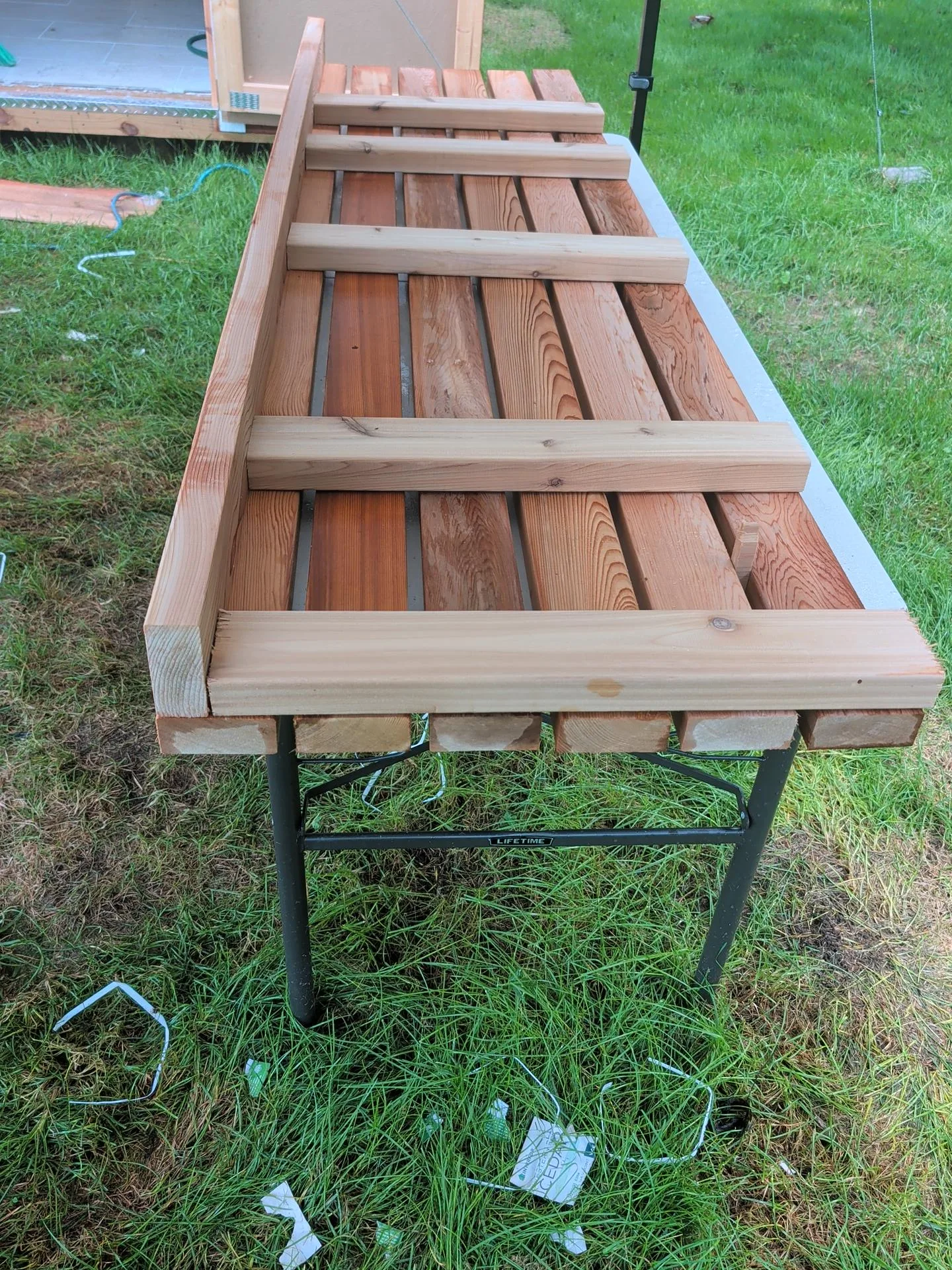 bench wood laid out