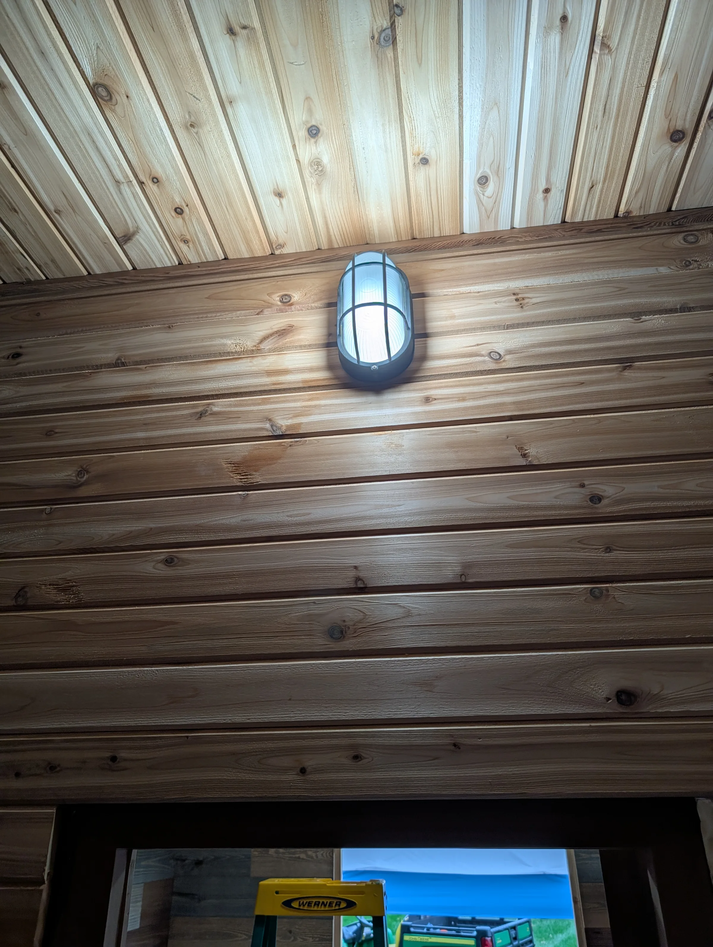 sauna light installed